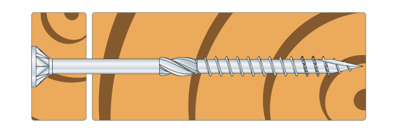 Vis bois tête fraisée - Inox A4 - TTSFS