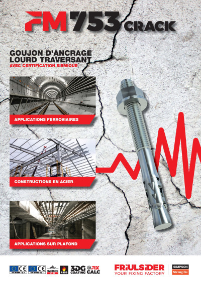 FM-753 CRACK Goujon d'ancrage sismique