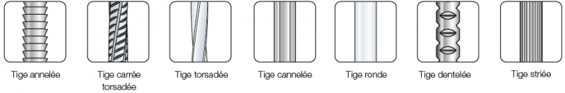 Types de tige - Pointes