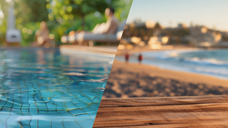Près des piscines ou de l'océan
