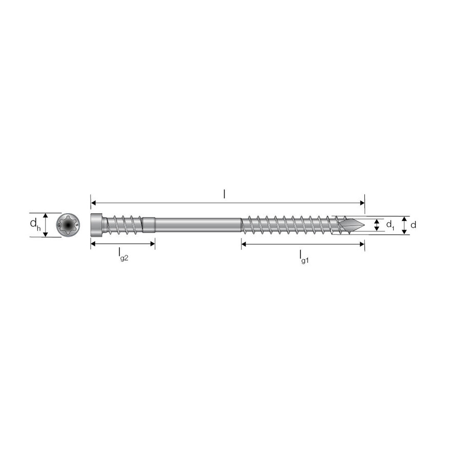Tornillos Para Terraza INOX A2 – Madera Dura Exótica (Gama Pro) 4x40, 5x50, 5x60, 5x70, 5x80