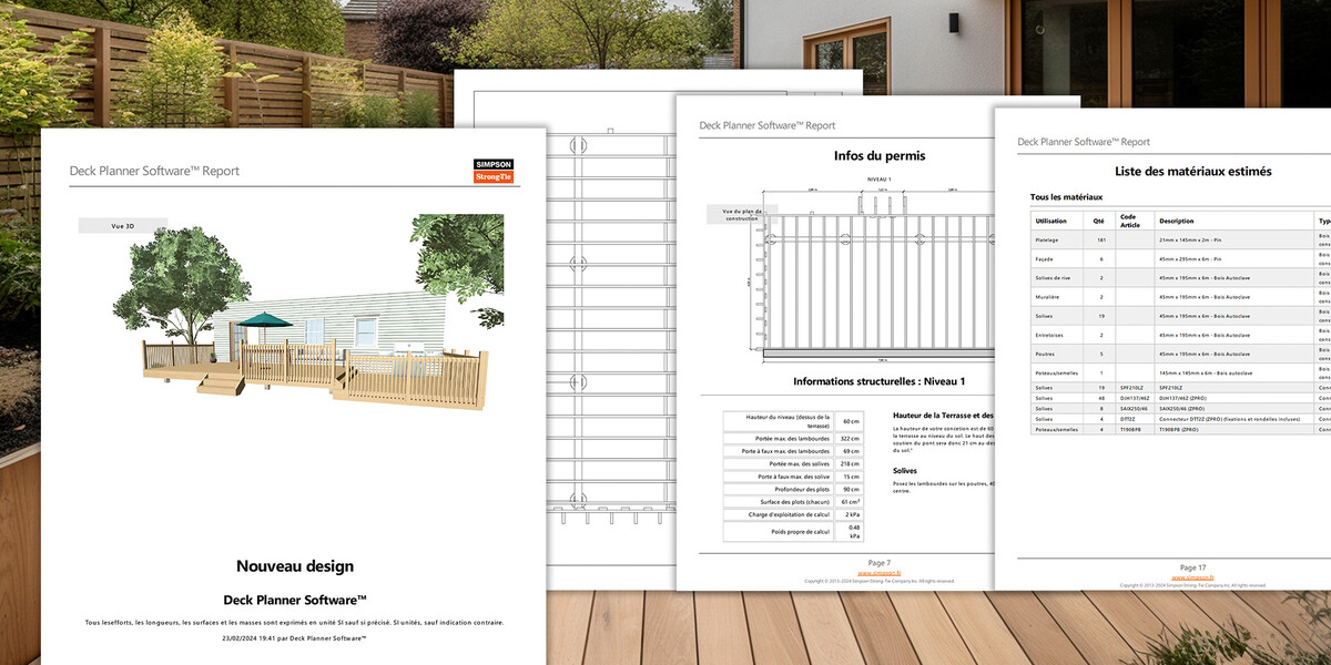 Deck Planner - Plans and Materials Report